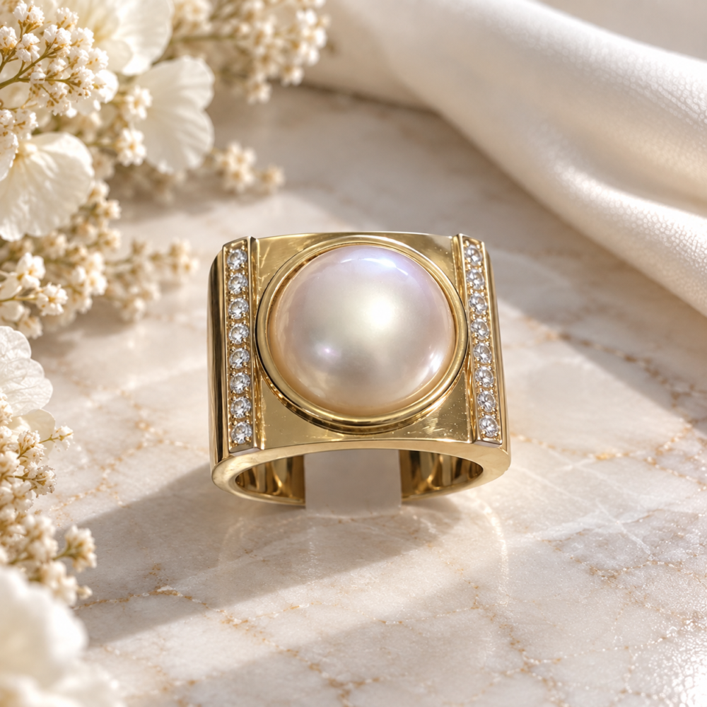 Perla Mabé Masónico Brillantes Bicolor