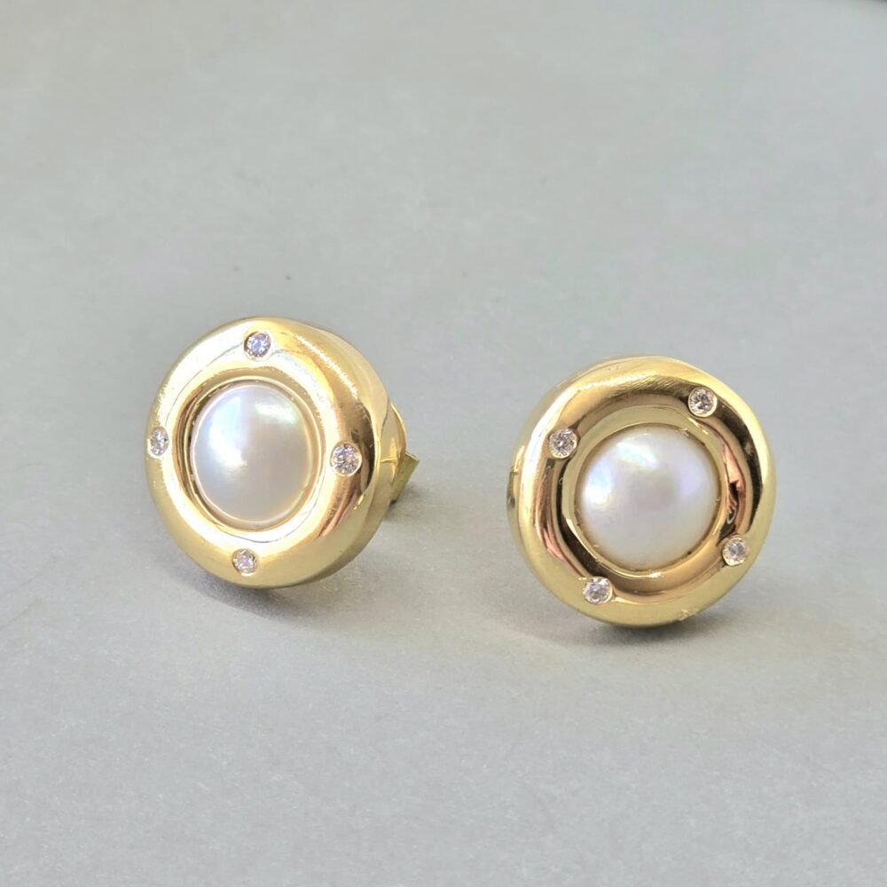 Masónico perla mabe brillantes
