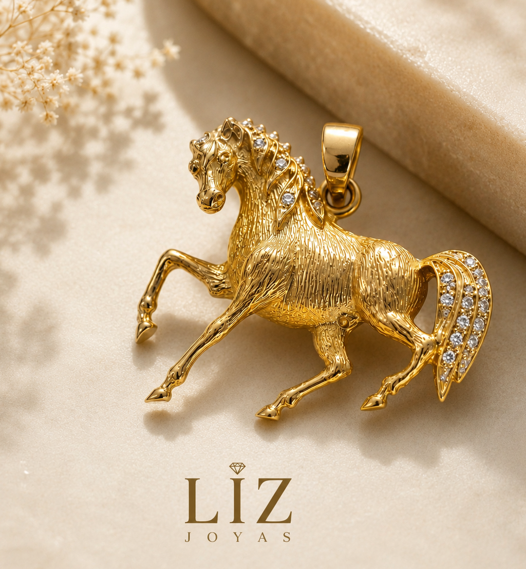 Caballo imperial diamantes oro amarillo