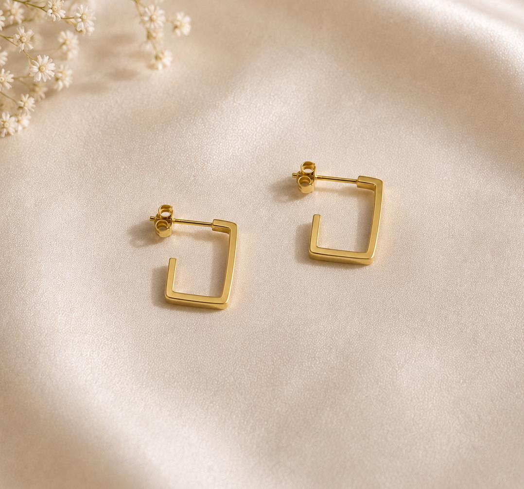 Rectangular tuerca oro amarillo