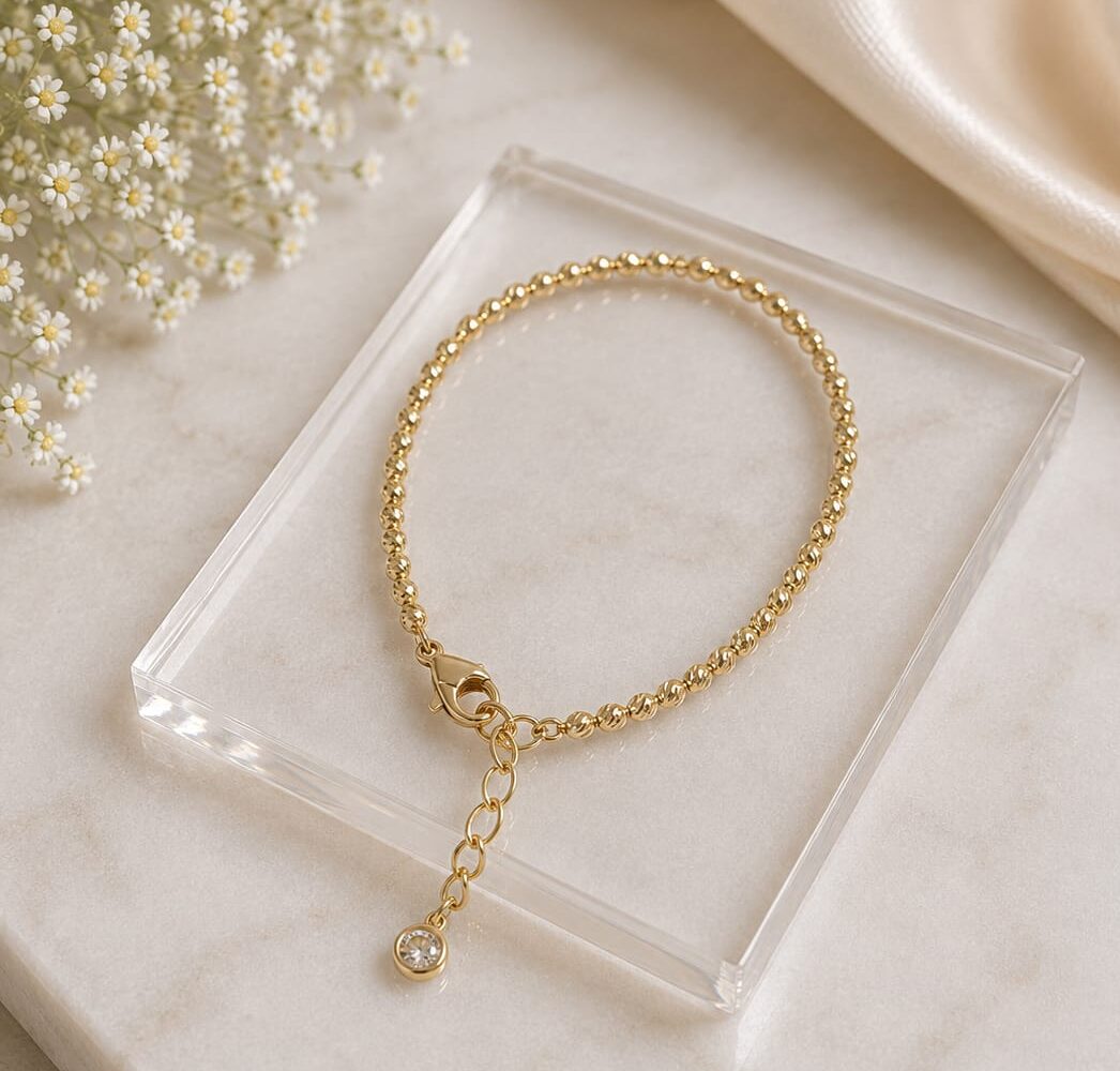 Bolitas diamantadas oro amarillo
